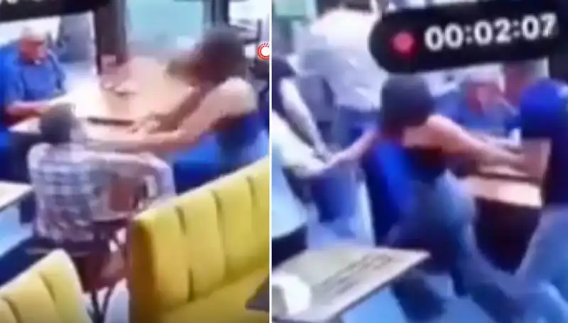 Garsona Tokat Atan Müşteri, Hızla Dayak Yedi!