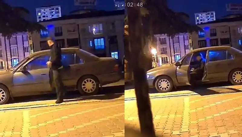 Park Halindeki Otomobilin Çalınma Anı, Güvenlik Kamerasında Görüntülendi